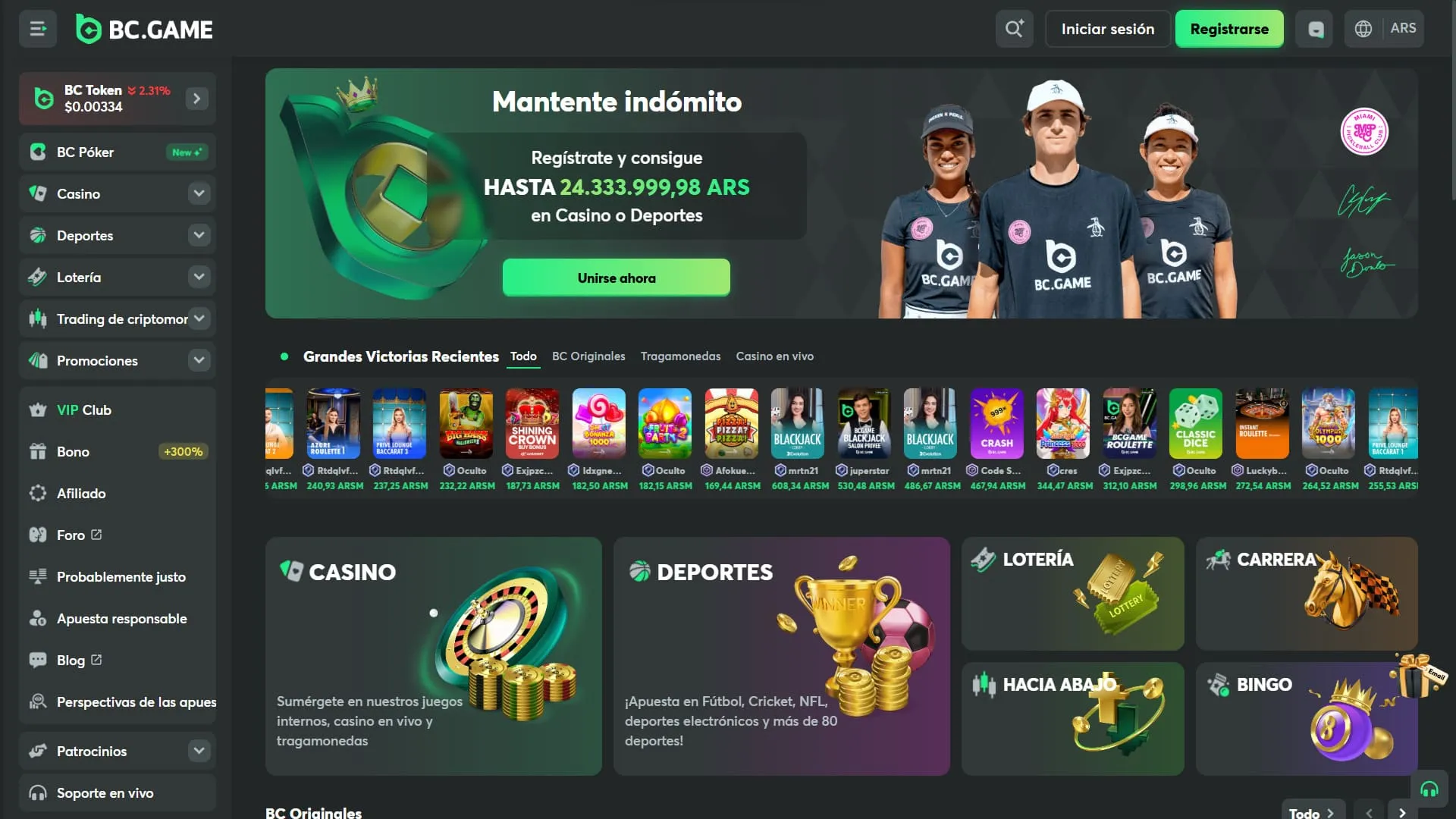 Casino BC.Game con Solana